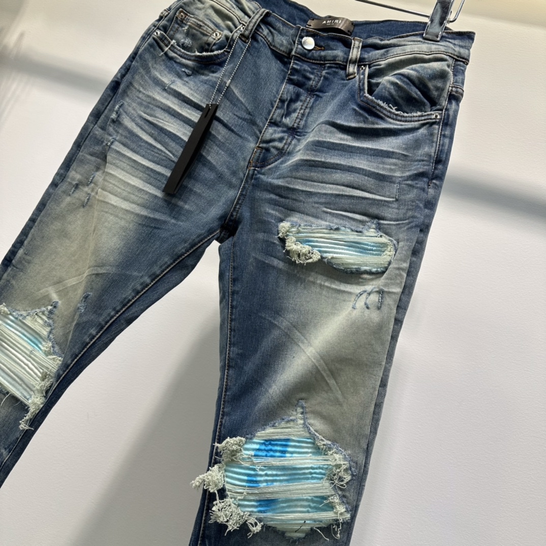 AMIRI アミリズボンコピー デニムズボン 爆買い大得価 美脚 パンツ ジンーズ 派手 魅せる 色落ち感 ブルー_3