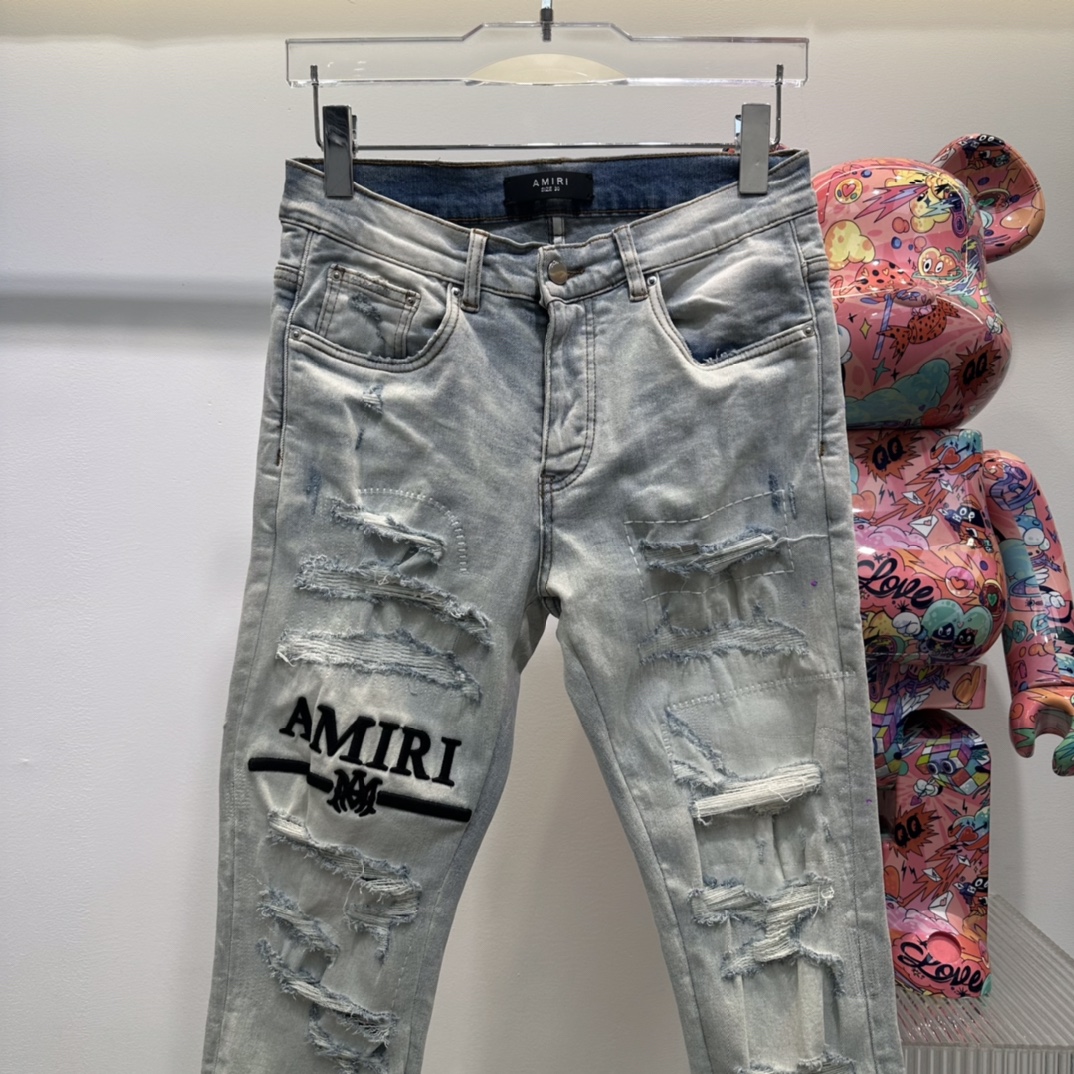 [新季度] amiriズボンｎ級品 デニムズボン 美脚 パンツ ジンーズ 魅せる 激安品 ファッション グレイ_2