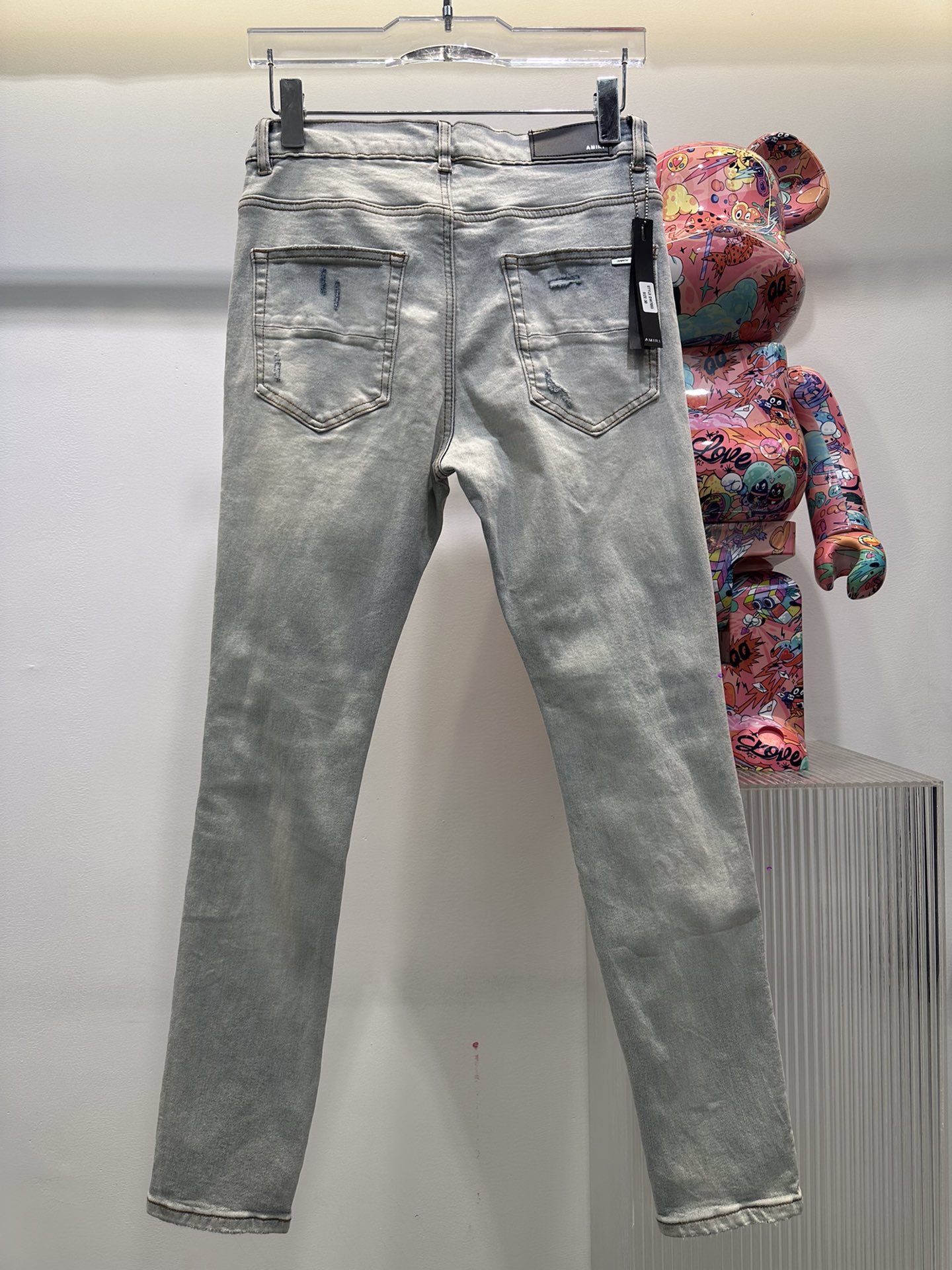 [新季度] amiriズボンｎ級品 デニムズボン 美脚 パンツ ジンーズ 魅せる 激安品 ファッション グレイ_6