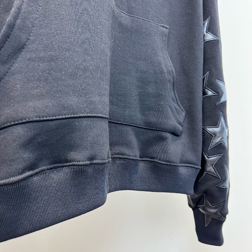 AMIRI 目立つ！アミリパーカー偽物 柔らかい レザー星満載 純綿 フード付き シンプル トップス メンズ メンズ 2色可選_4