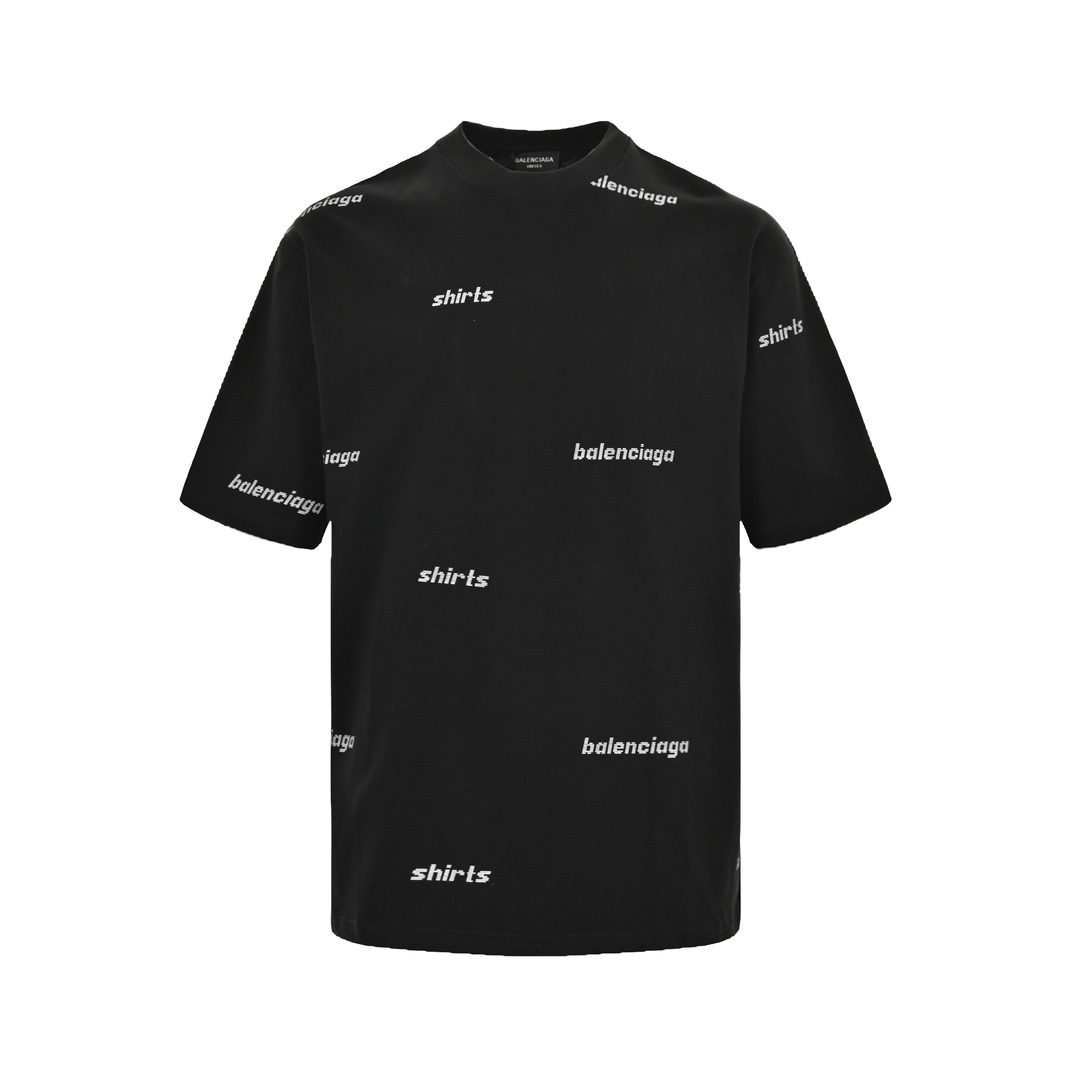 バレンシアガ BALENCIAGA限定 コピー 半袖 Tシャツ コットン ブラック 柔らかい 花柄_1