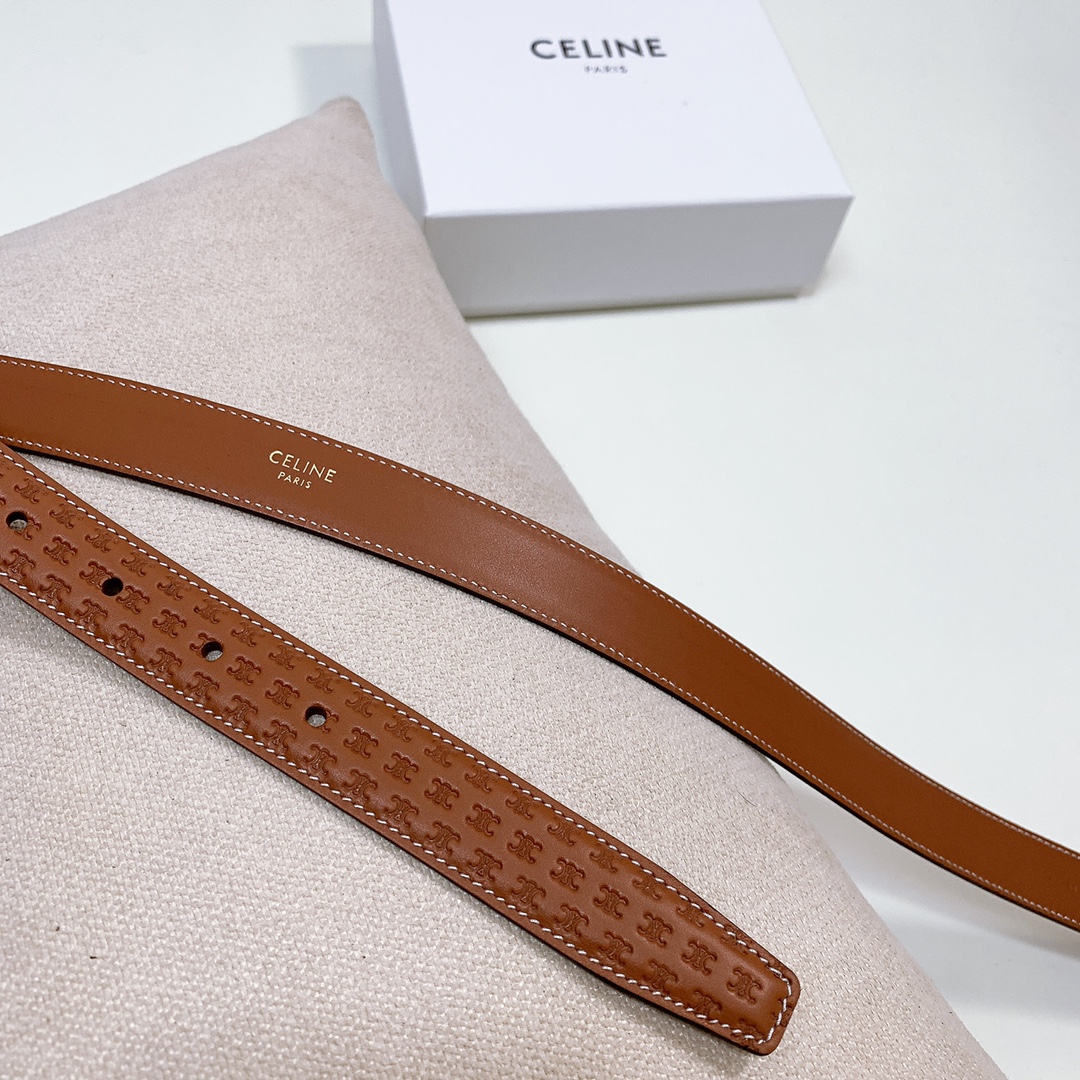 セリーヌ CELINE限定 スーパーコピー ベルト レザー ブラウン サイズ調整可能 穴_3