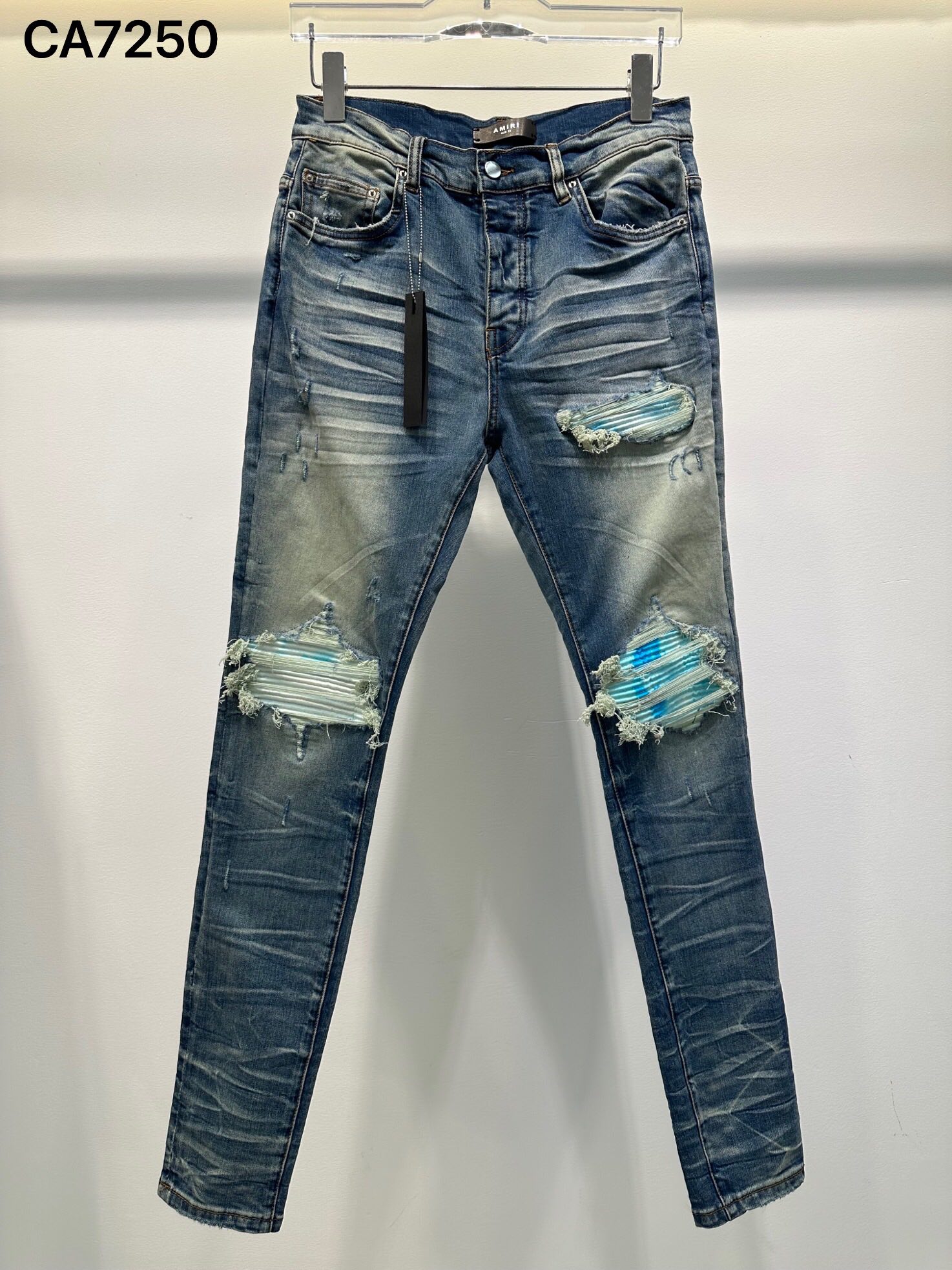 アミリジーンズコピー デニム ズボン 美脚 パンツ ダメージを施し ファッション 新品 シンプル ブルー_1