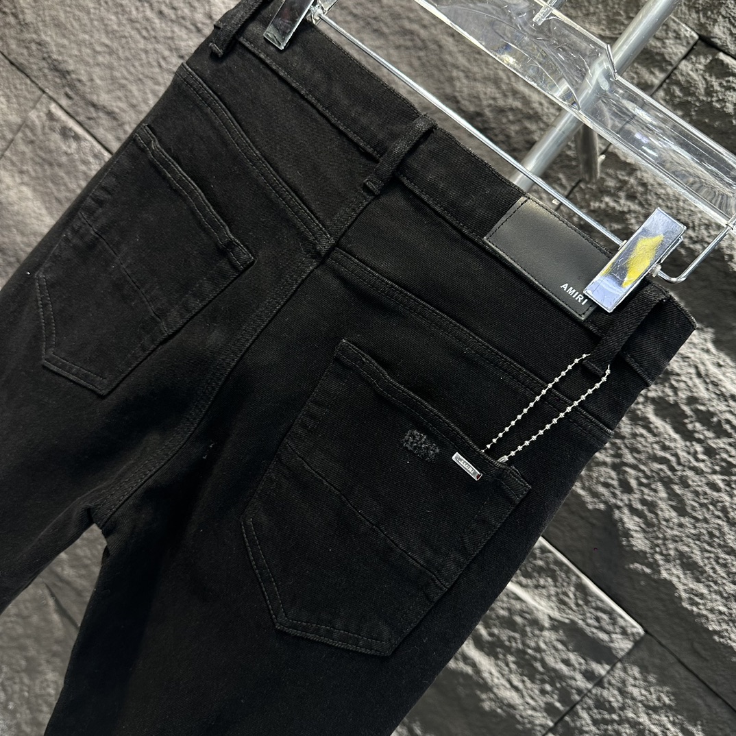 AMIRI 超激得品質保証 ジーンズ505スーパーコピー デニム ズボン 美脚 パンツ 青いロゴ シンプル 柔らかい ブラック_4