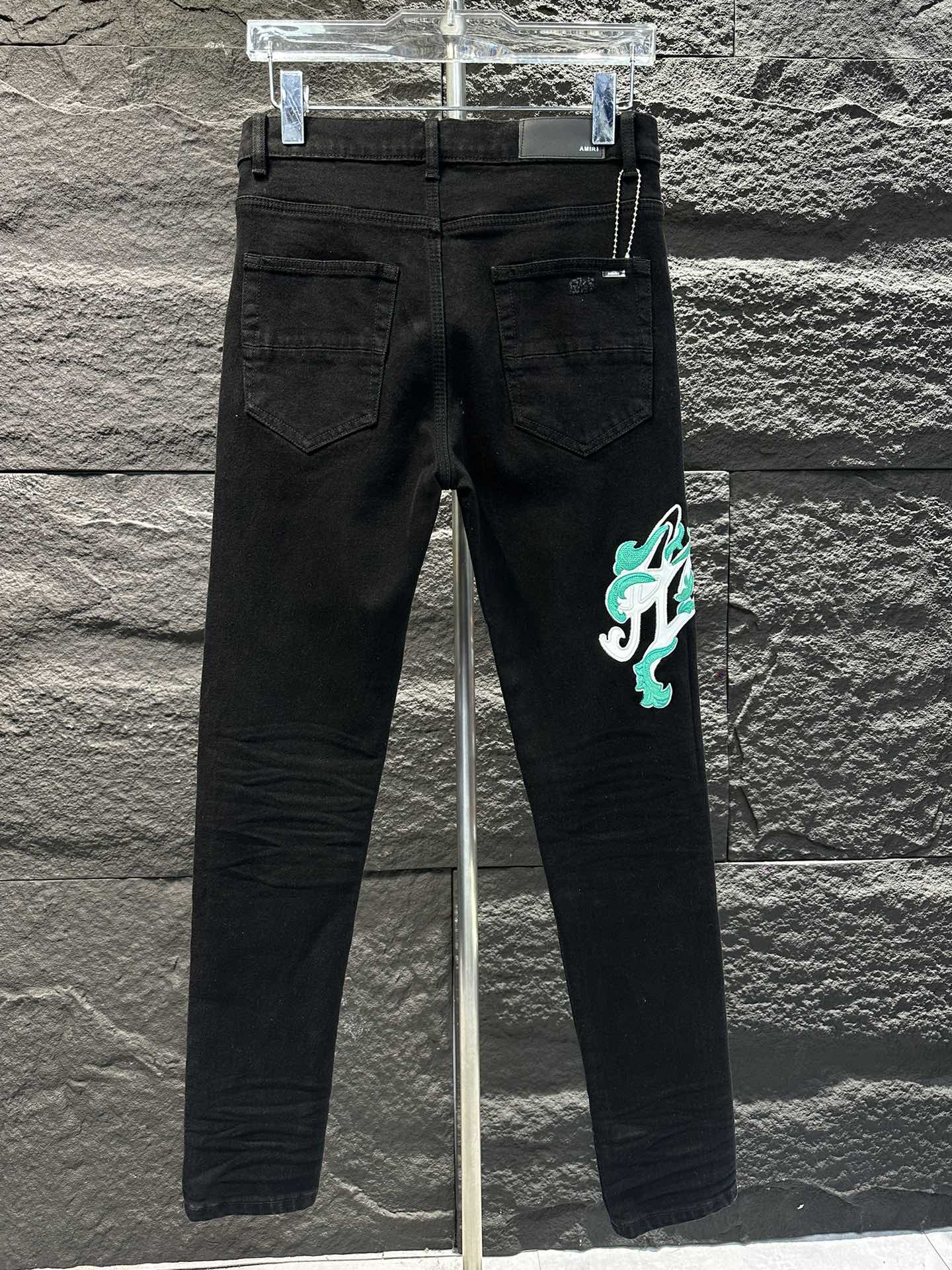 AMIRI 超激得品質保証 ジーンズ505スーパーコピー デニム ズボン 美脚 パンツ 青いロゴ シンプル 柔らかい ブラック_5