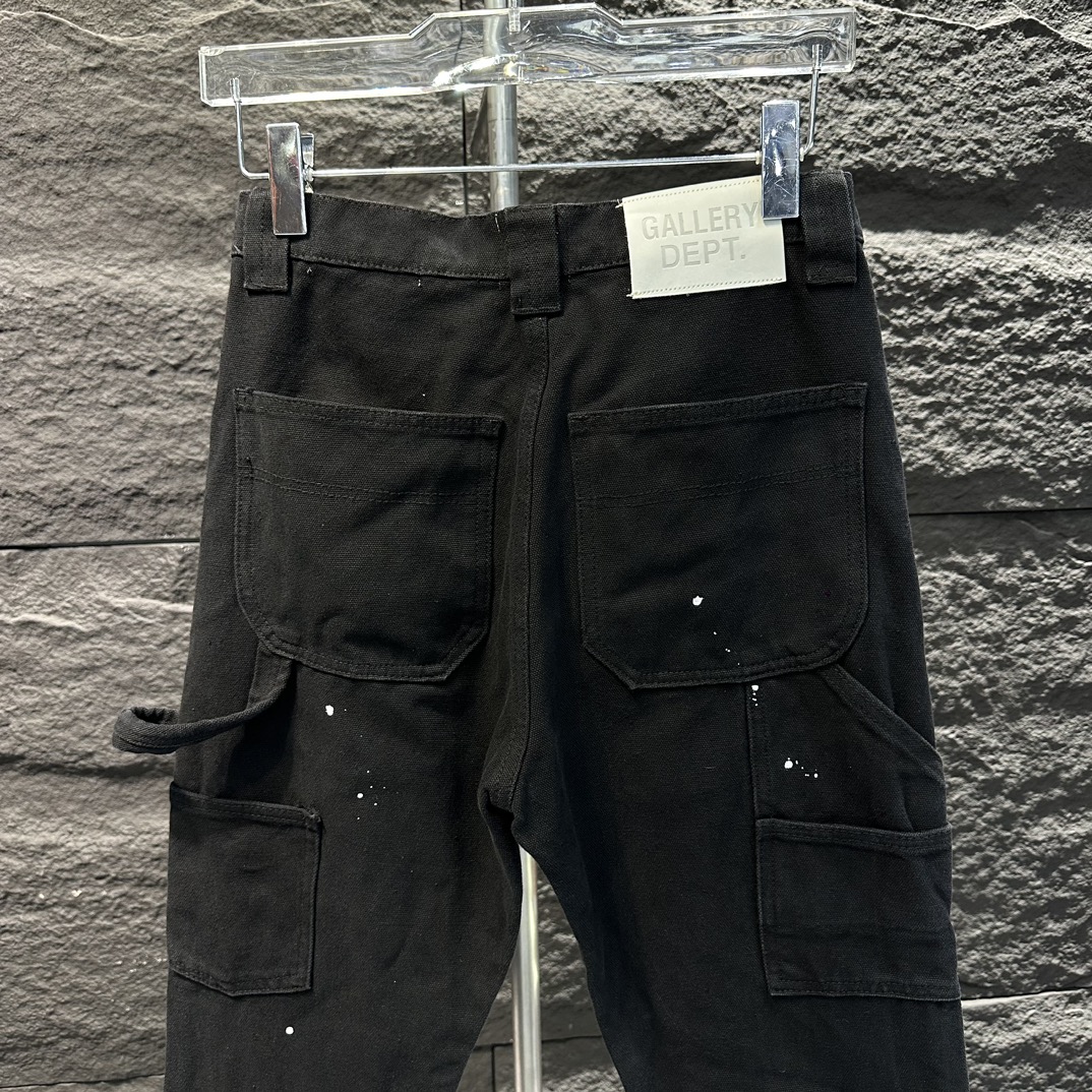 GALLERY DEPT ズボンアメリカサイズ激安通販 デニム ジンーズ 筒形パンツ プリント 柔らかい シンプル ブラック_4