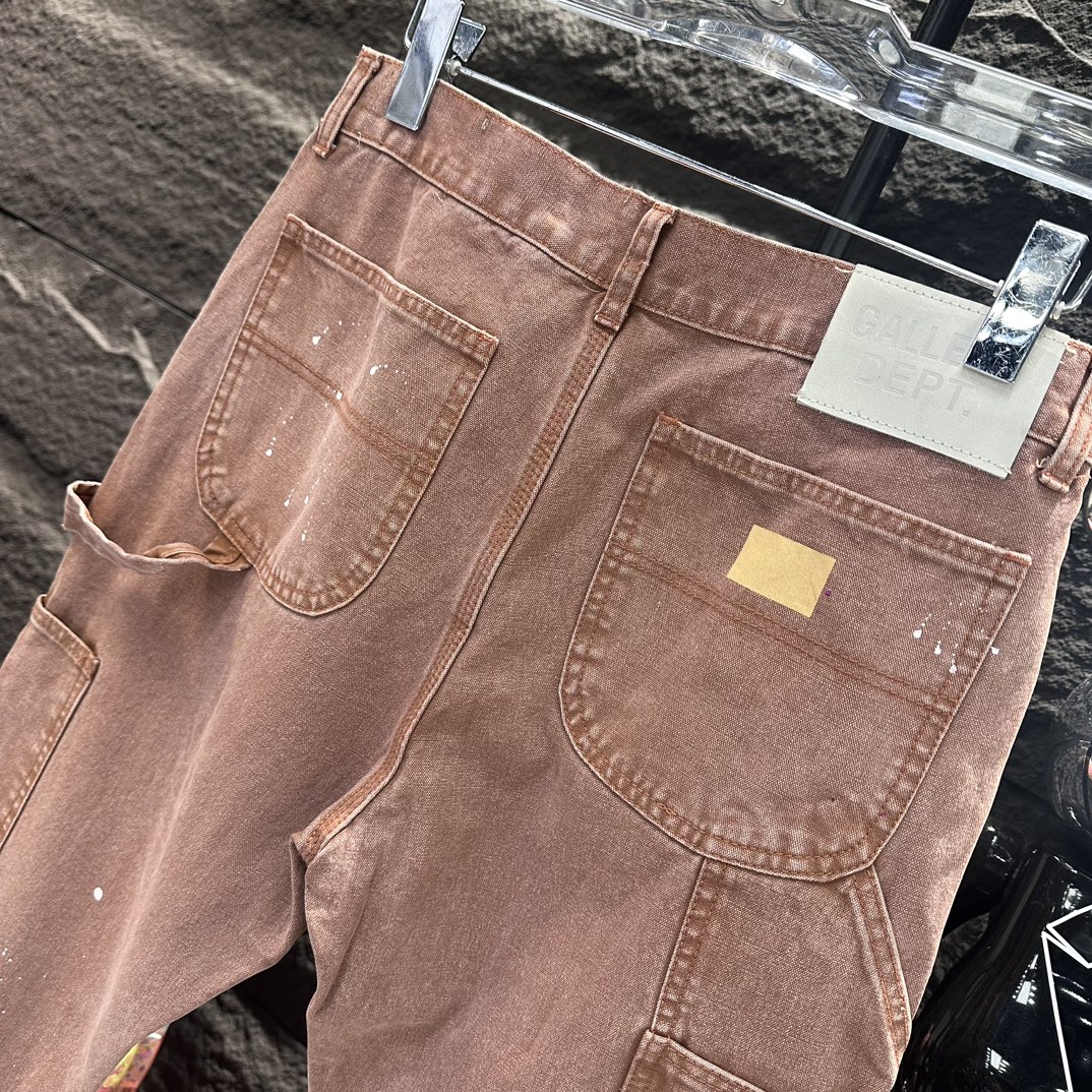 GALLERYDEPT 最前線2024 ズボンamazonＮ級品 デニム ジンーズ 筒形パンツ プリント 柔らかい シンプル ピンク_7