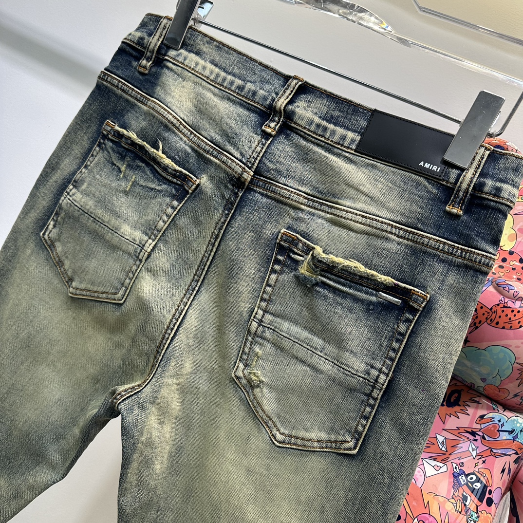 AMIRI チア ズボンＮ級品 デニム ジンーズ パンツ ダメージを施し ファッション 品質保証 柔らかい グレイ_5