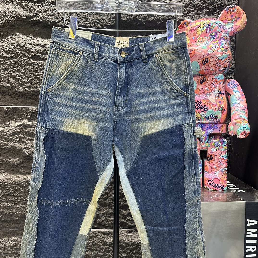 GALLERYDEPTアメリカミズアブ 利用偽物 デニム 柔らかい ジンーズ パンツ ズボン お勧め品 人気定番 パッチ ブルー_2
