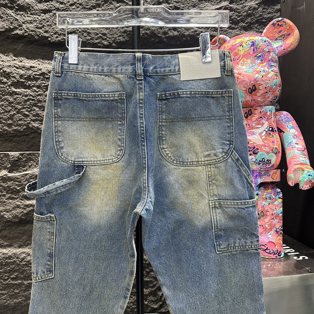 GALLERYDEPTアメリカミズアブ 利用偽物 デニム 柔らかい ジンーズ パンツ ズボン お勧め品 人気定番 パッチ ブルー_5