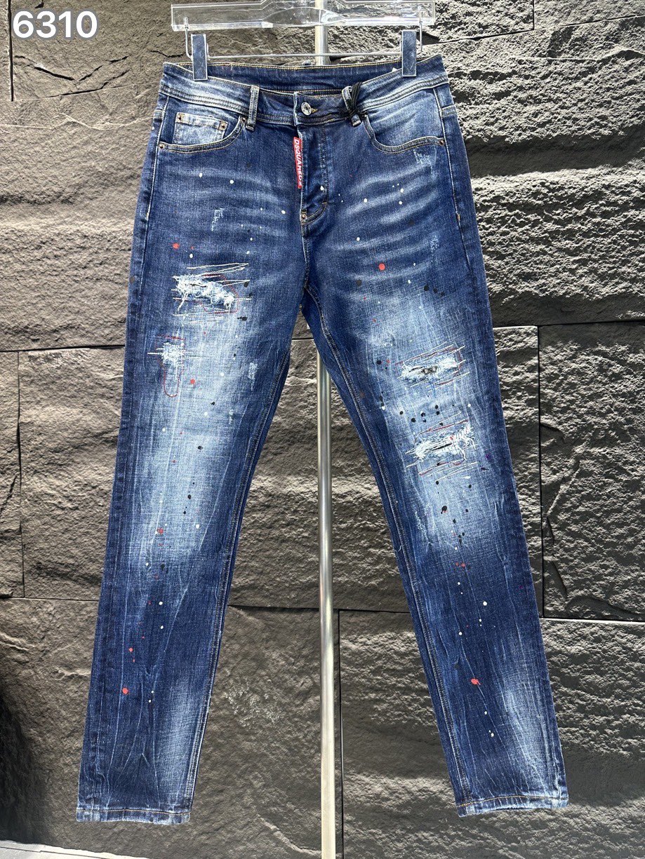 DSQUARED2 高級感に溢れ ズボンアメリカサイズ偽物 デニム素材 美脚 柔らかい ジンーズ パンツ 通学 ブルー_1