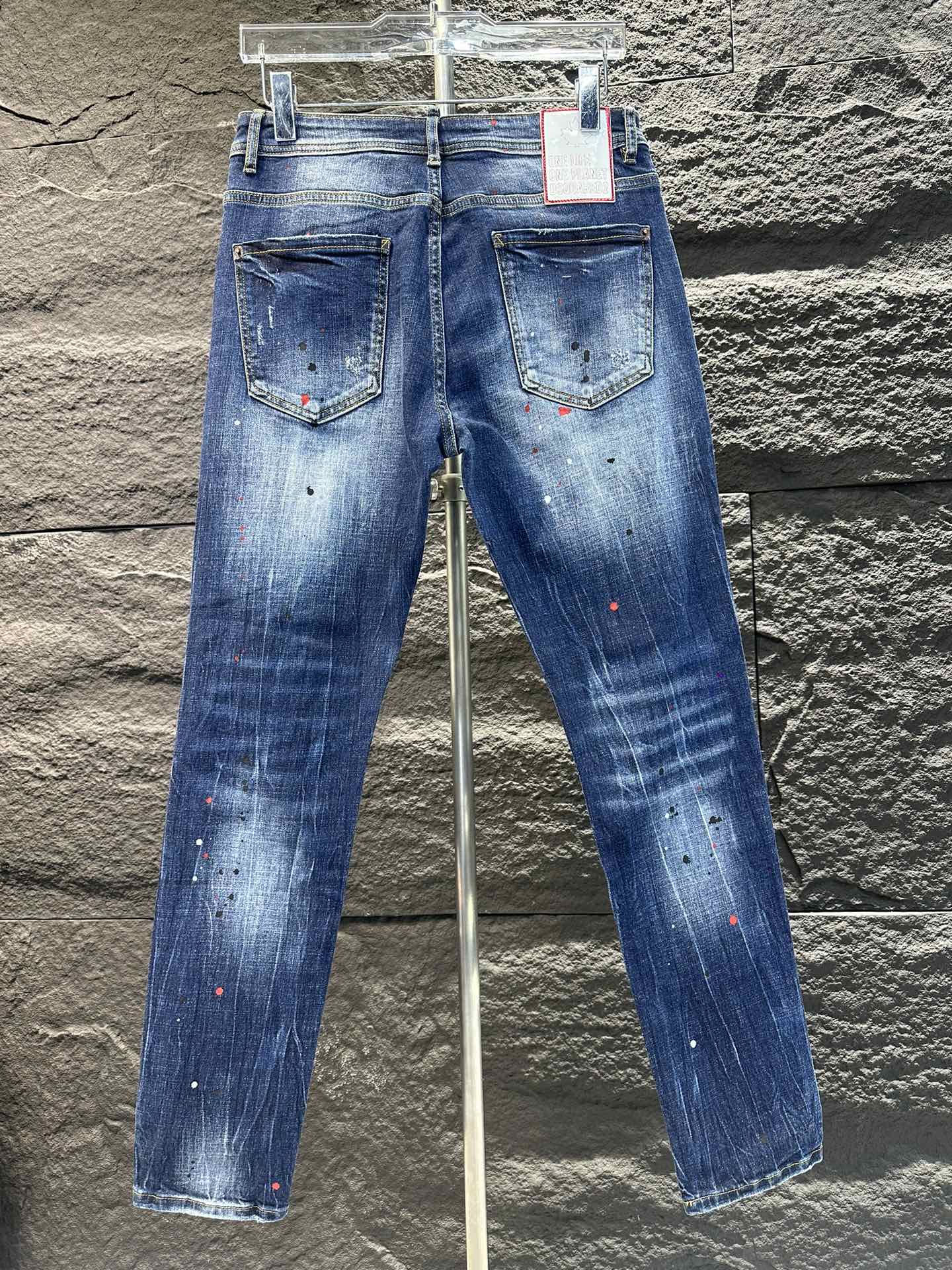 DSQUARED2 高級感に溢れ ズボンアメリカサイズ偽物 デニム素材 美脚 柔らかい ジンーズ パンツ 通学 ブルー_6