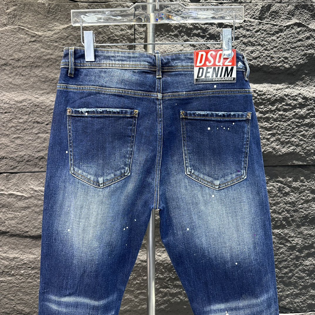 DSQUARED2新作入荷格安 ディスクエアード 店舗コピー デニム素材 美脚 柔らかい ジンーズ パンツ シンプル 流行 ブルー_4