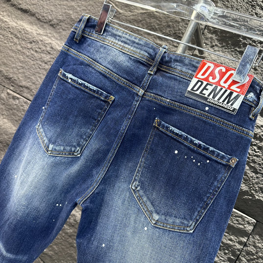 DSQUARED2新作入荷格安 ディスクエアード 店舗コピー デニム素材 美脚 柔らかい ジンーズ パンツ シンプル 流行 ブルー_5