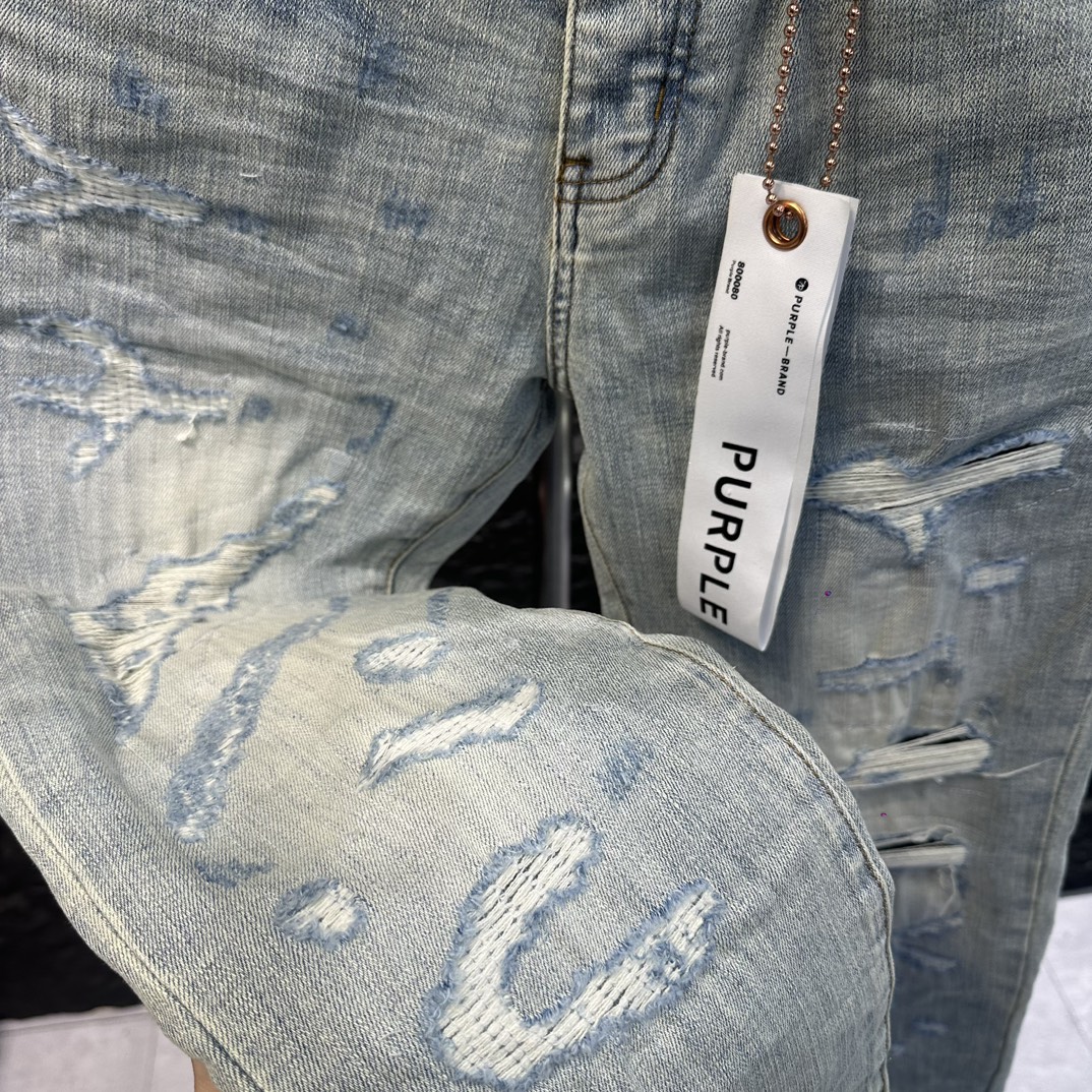 purple brand 大絶賛 リリア ズボン激安通販 デニム 柔らかい ジンーズ パンツ シンプル ズボン ブルー_4
