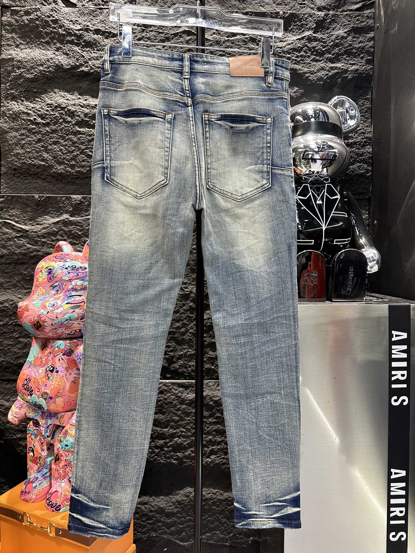 purple brand パープルズボンスーパーコピー デニム素材 柔らかい 通学 シンプル ジンーズ パンツ ズボン ブルー_6