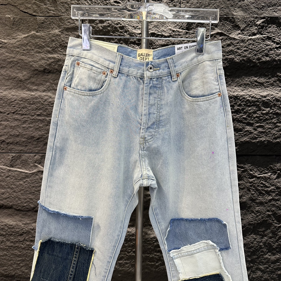 GALLERYDEPTアメリカニーノ ジーンズ偽物 シンプル ジンーズ パンツ ズボン デニム素材 柔らかい パッチ付き ブルー_2