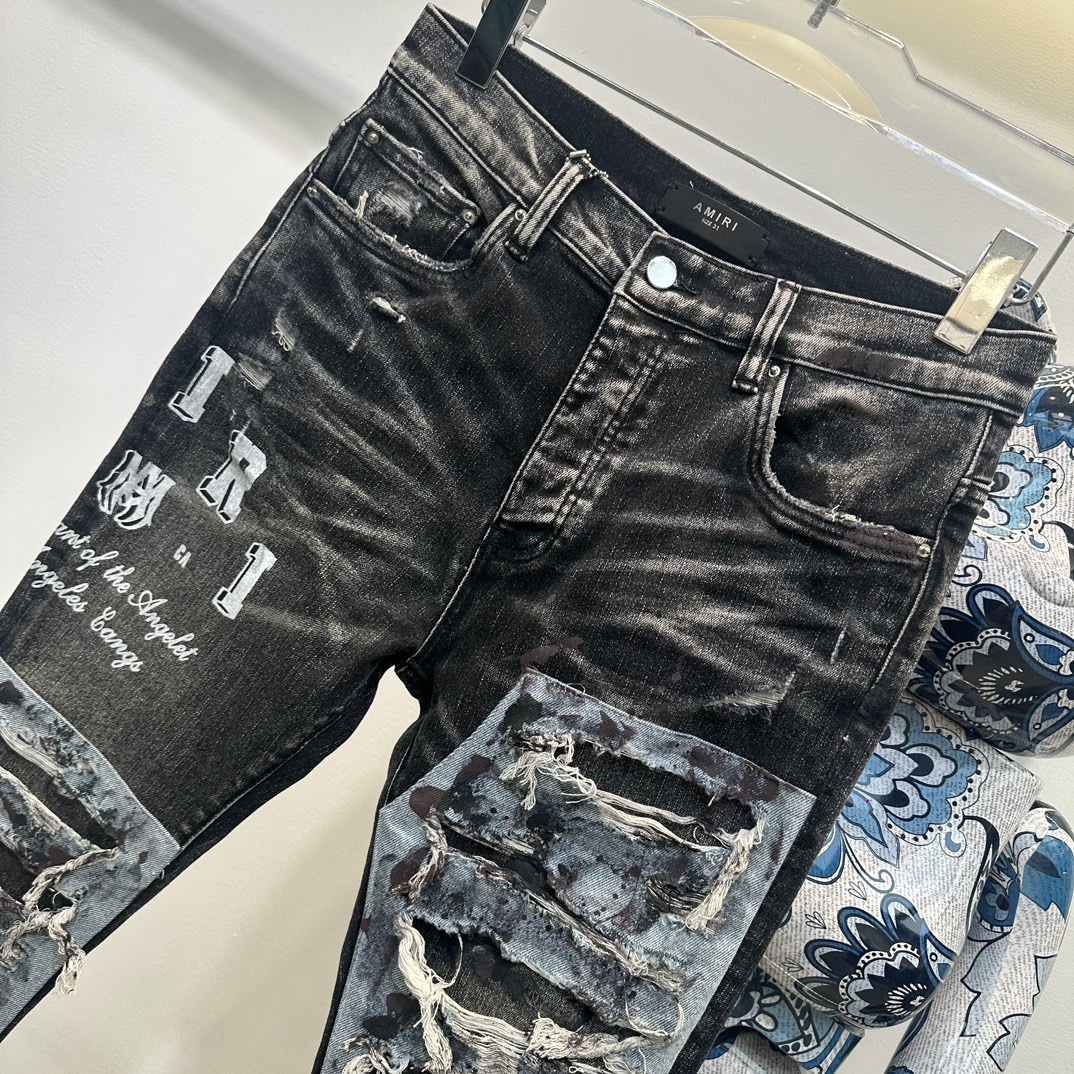 AMIRIジーンズ505コピー シンプル ジンーズ パンツ ズボン デニム素材 柔らかい ファッション ブラック_2
