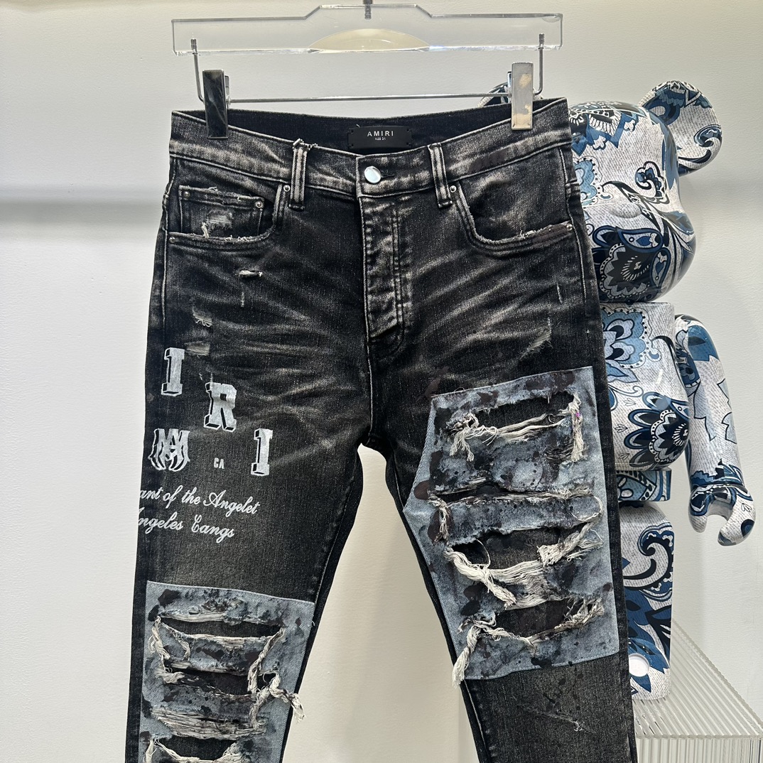AMIRIジーンズ505コピー シンプル ジンーズ パンツ ズボン デニム素材 柔らかい ファッション ブラック_3