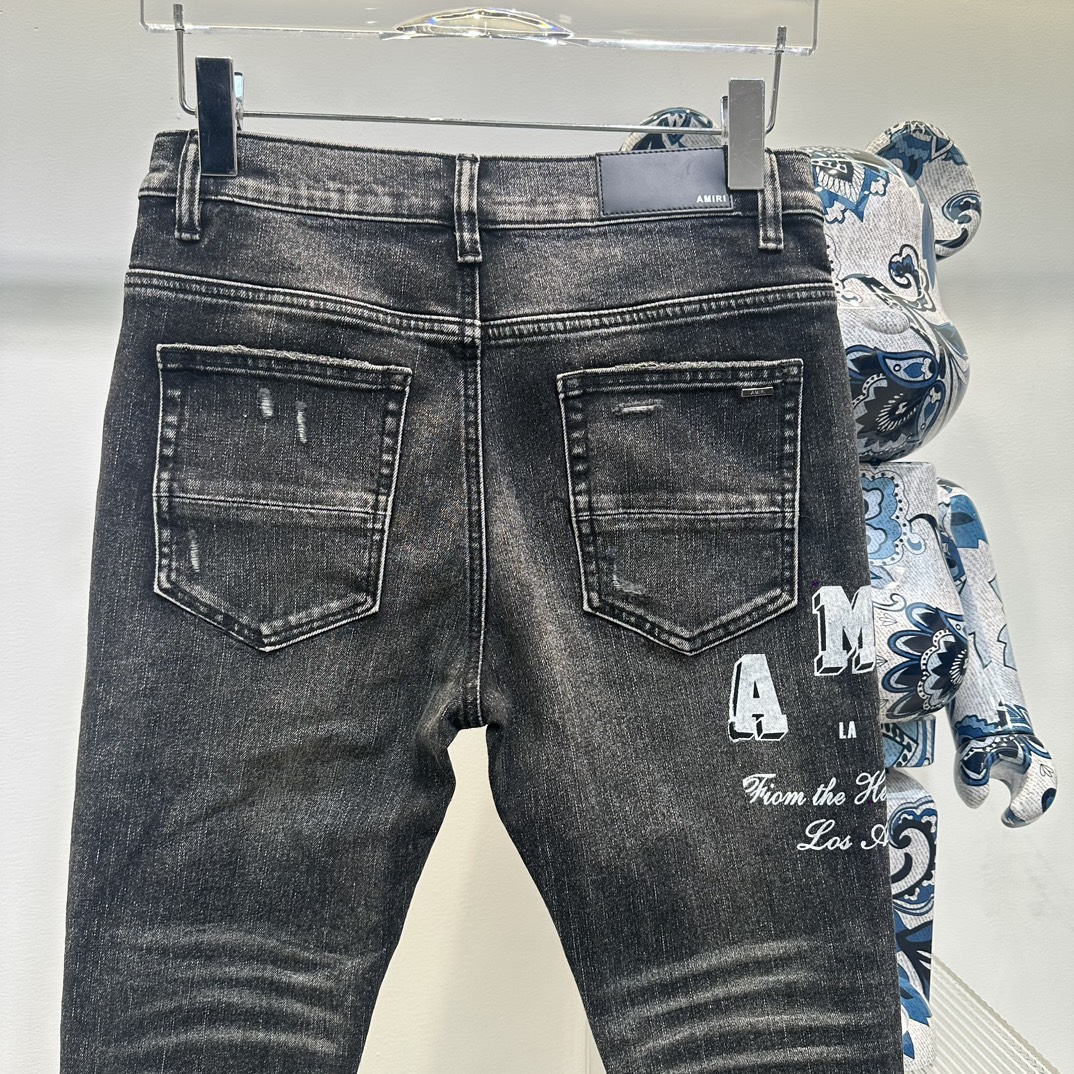 AMIRIジーンズ505コピー シンプル ジンーズ パンツ ズボン デニム素材 柔らかい ファッション ブラック_4