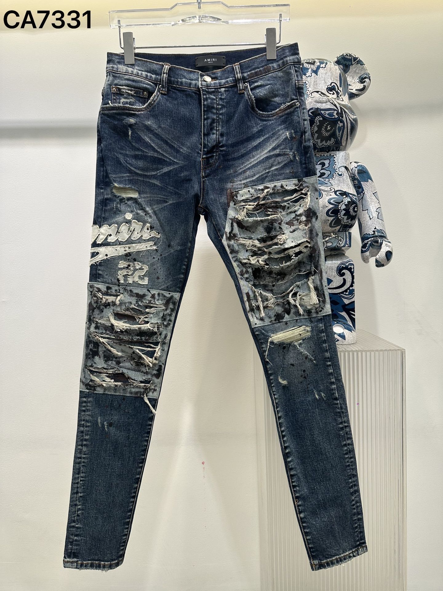 AMIRI 2024新登場の アミリズボン激安通販 シンプル ジンーズ パンツ 大人気 デニム素材 柔らかい ブルー_1