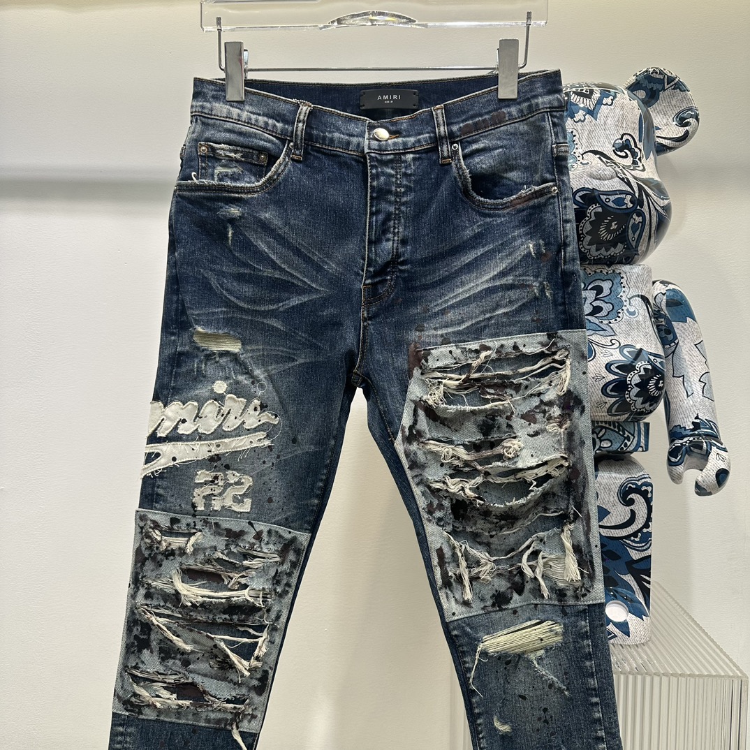 AMIRI 2024新登場の アミリズボン激安通販 シンプル ジンーズ パンツ 大人気 デニム素材 柔らかい ブルー_2