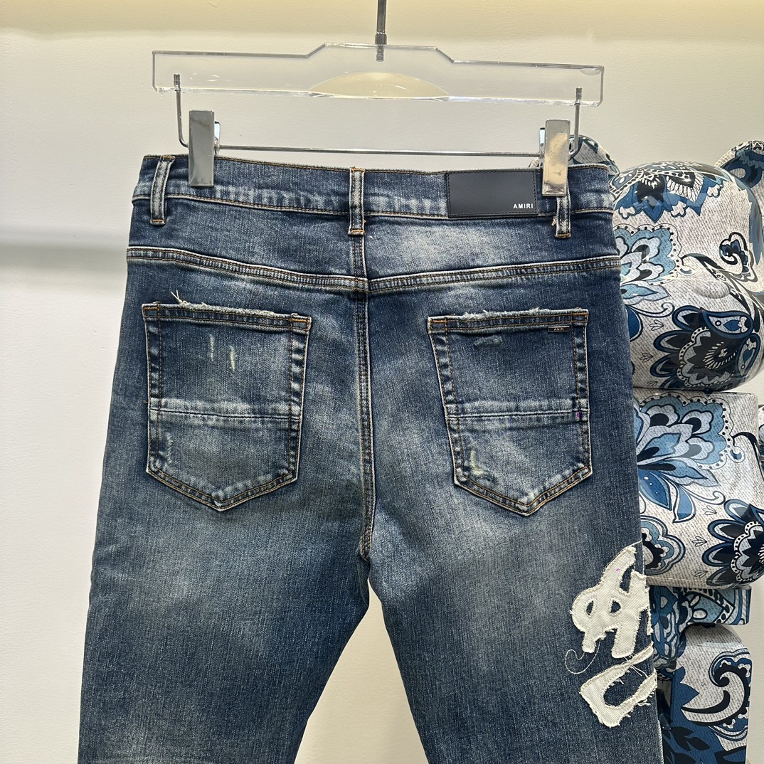 AMIRI 2024新登場の アミリズボン激安通販 シンプル ジンーズ パンツ 大人気 デニム素材 柔らかい ブルー_4