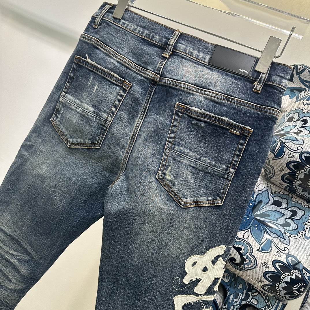 AMIRI 2024新登場の アミリズボン激安通販 シンプル ジンーズ パンツ 大人気 デニム素材 柔らかい ブルー_5
