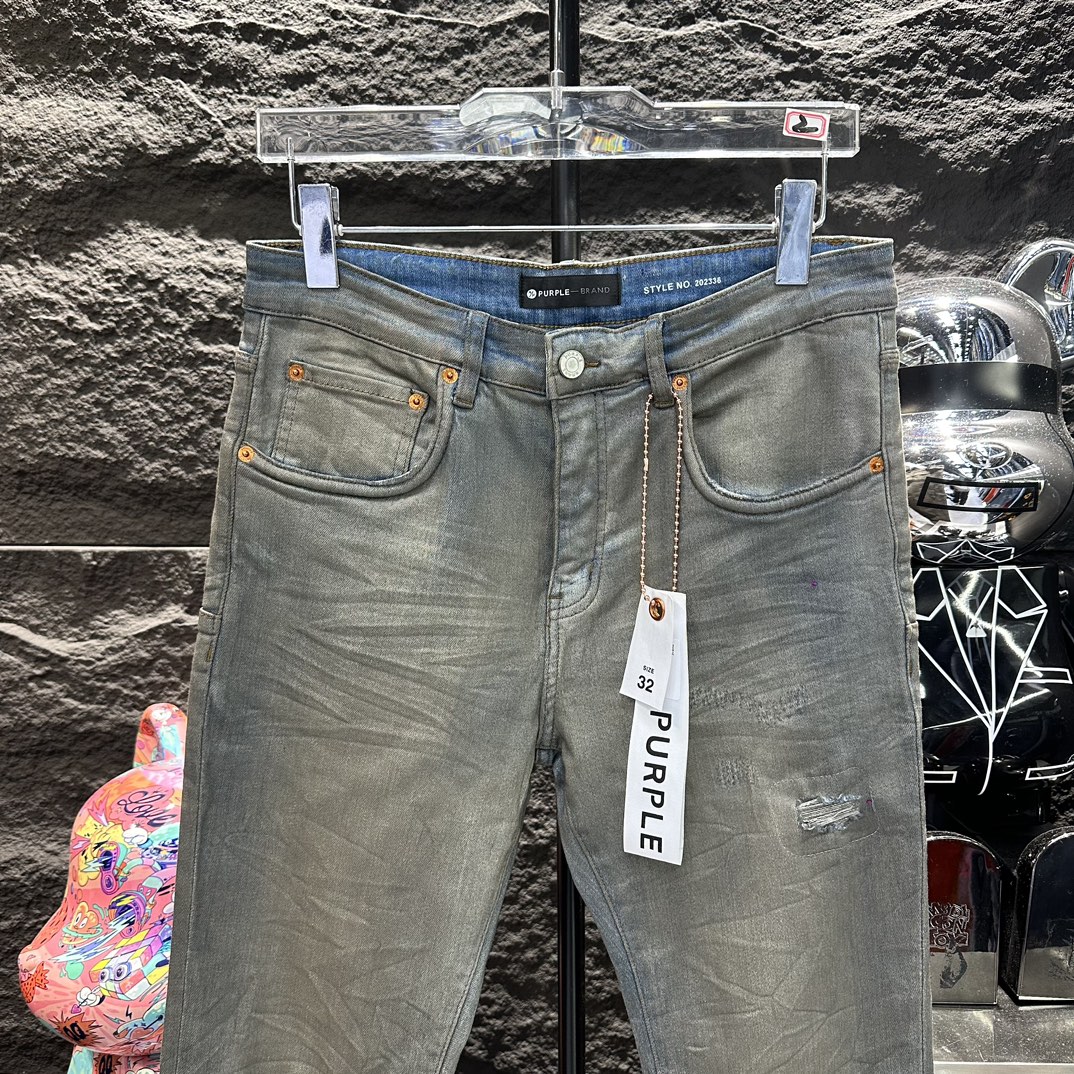 purple brand 春夏人気定番安い ズボンアメリカサイズスーパーコピー シンプル ジンーズ パンツ デニム素材 グレイ_2