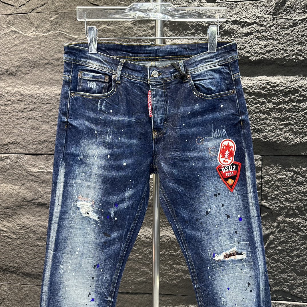 DSQUARED2 超レア激得 ズボン アメリカ英語Ｎ級品 デニム素材 美脚 柔らかい ジンーズ パンツ シンプル 流行 ブルー_2