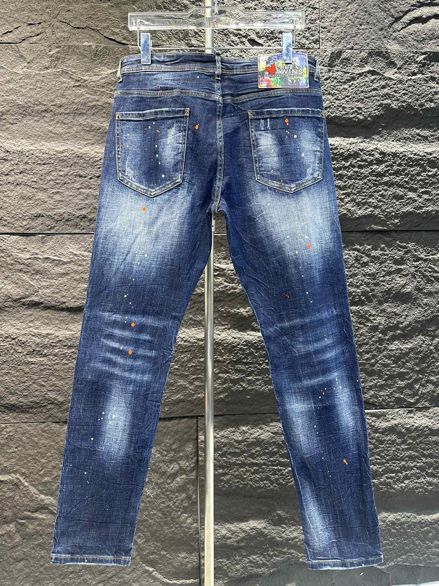 DSQUARED2 超レア激得 ズボン アメリカ英語Ｎ級品 デニム素材 美脚 柔らかい ジンーズ パンツ シンプル 流行 ブルー_7