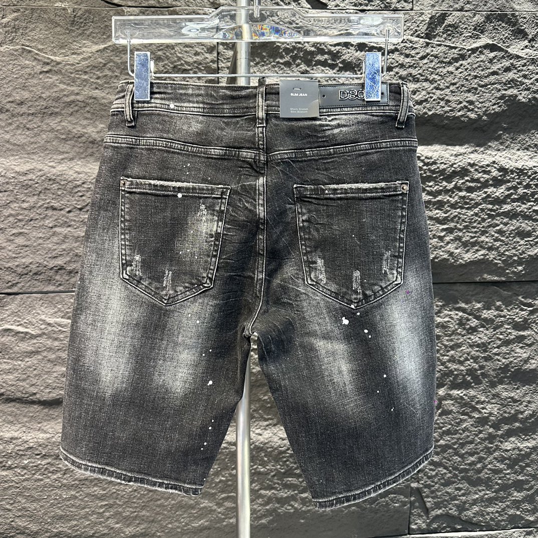 DSQUARED2 ズボンのテカリＮ級品 ショットパンツ デニム素材 夏新作 カジュアルパンツ 人気品 柔らかいブラック_3