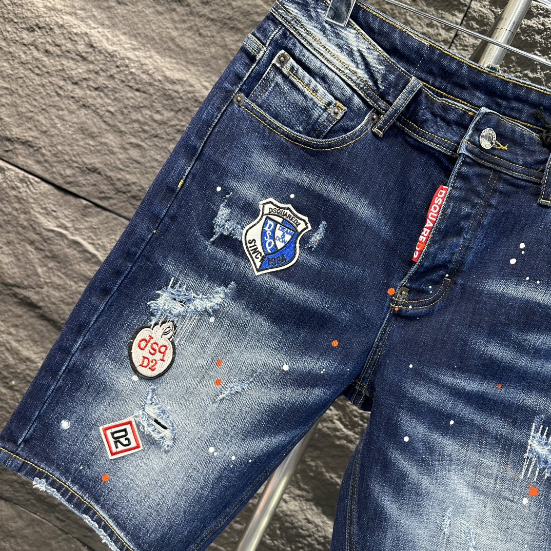 DSQUARED2 アミアミズボン激安通販 ショットパンツ 人気品 柔らかい デニム素材 夏新作 カジュアルパンツ ブルー_2