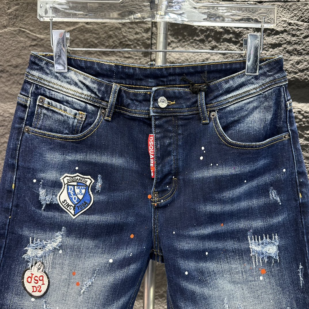DSQUARED2 アミアミズボン激安通販 ショットパンツ 人気品 柔らかい デニム素材 夏新作 カジュアルパンツ ブルー_3