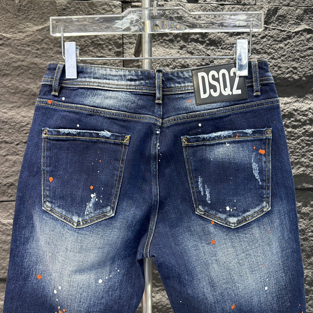 DSQUARED2 アミアミズボン激安通販 ショットパンツ 人気品 柔らかい デニム素材 夏新作 カジュアルパンツ ブルー_4