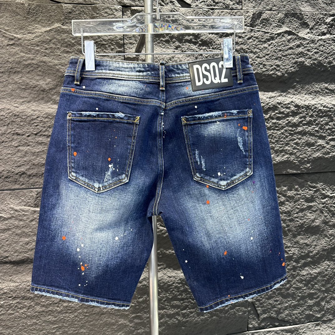 DSQUARED2 アミアミズボン激安通販 ショットパンツ 人気品 柔らかい デニム素材 夏新作 カジュアルパンツ ブルー_5