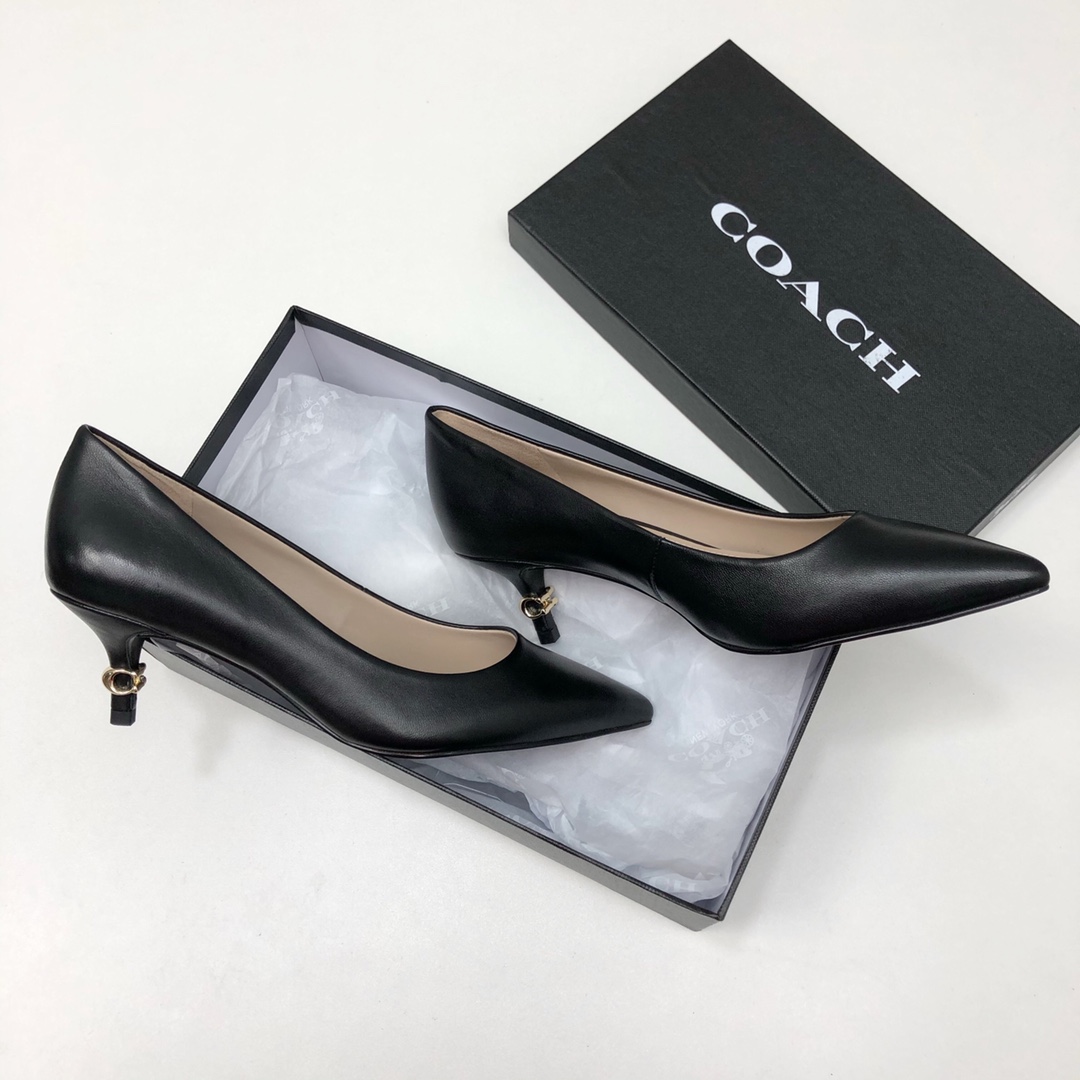 COACHコーチの靴コピー ハイビール 底5.5㎝ 歩きやすい 走れるパンプス 痛くない レディース ブラック_5
