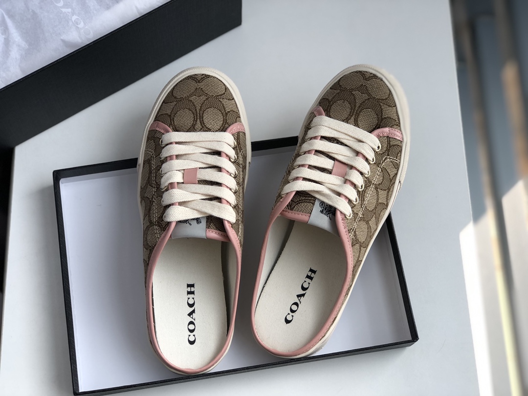 COACHコーチ靴レディーススーパーコピー シューズ サンダル スリッパ 履きやすく 花柄 ファッション ブラウン_4