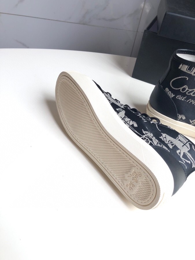 COACHコーチ革靴Ｎ級品 バスケットシューズ ハイカット 通気性 防滑底 スニーカー 履きやすく 花柄 ファッション ブラック_8