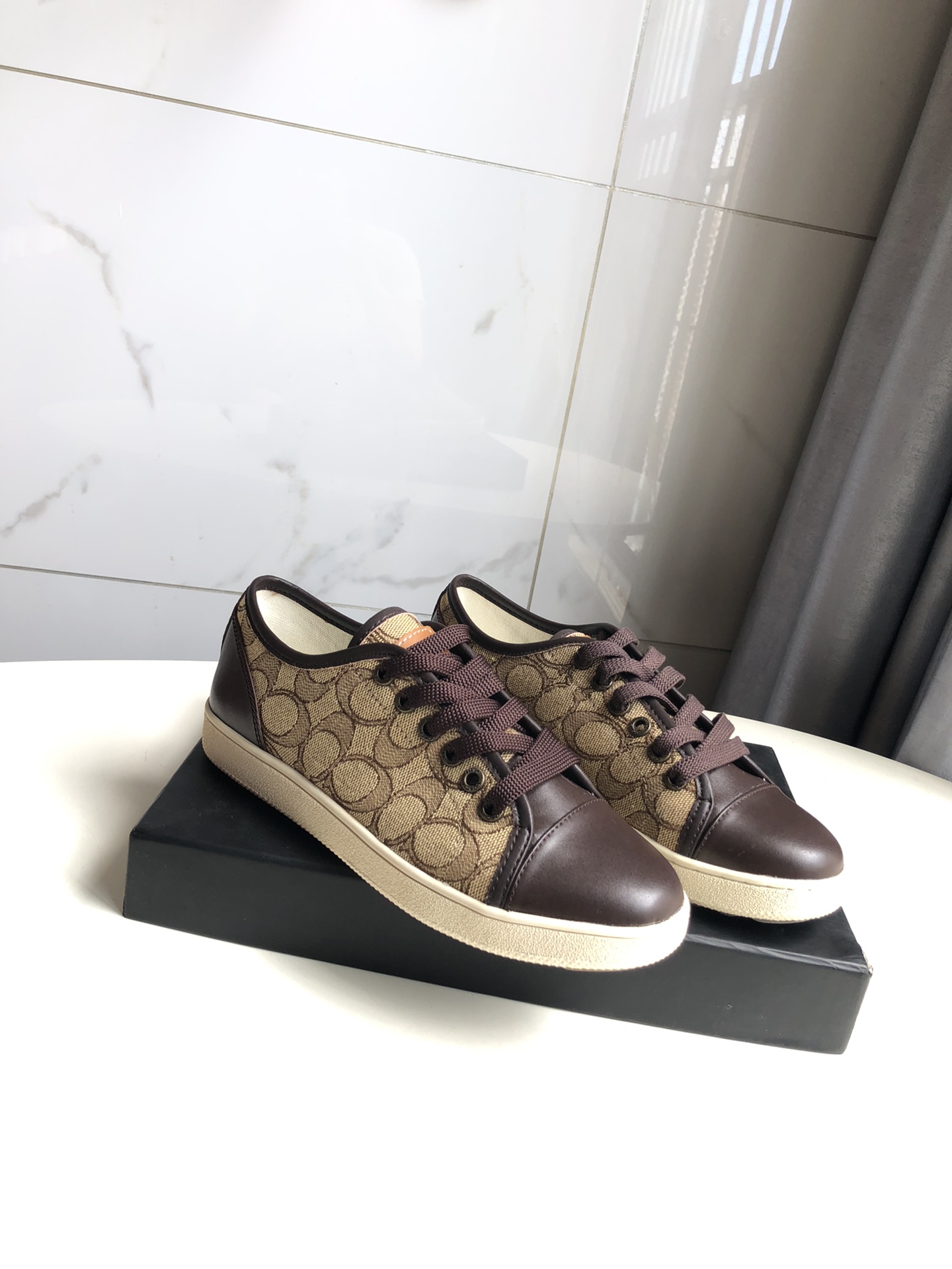 COACHコーチ クリーチャーコピー シューズ 通気性 防滑底 スニーカー 履きやすく 花柄 人気新作 ブラウン_13