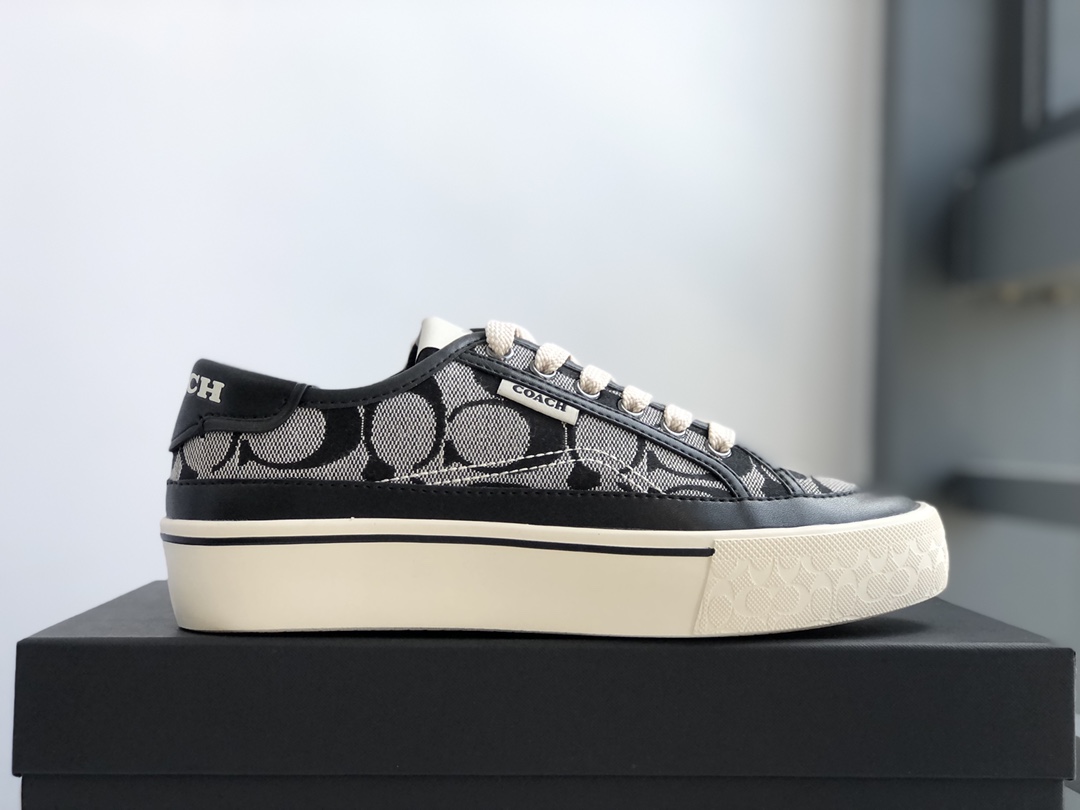 COACHコーチ靴スーパーコピー シューズ 通気性 防滑底 スニーカー 履きやすく 花柄 人気新作 レディース ブラック_4