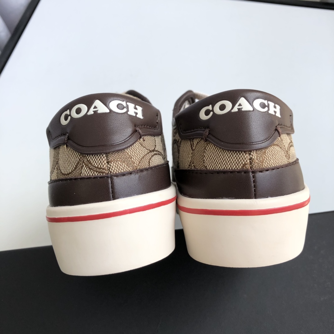 COACHコーチ クマ偽物 シューズ 通気性 シンプル 防滑底 スニーカー 履きやすく 花柄 人気新作 レディース ブラウン_4