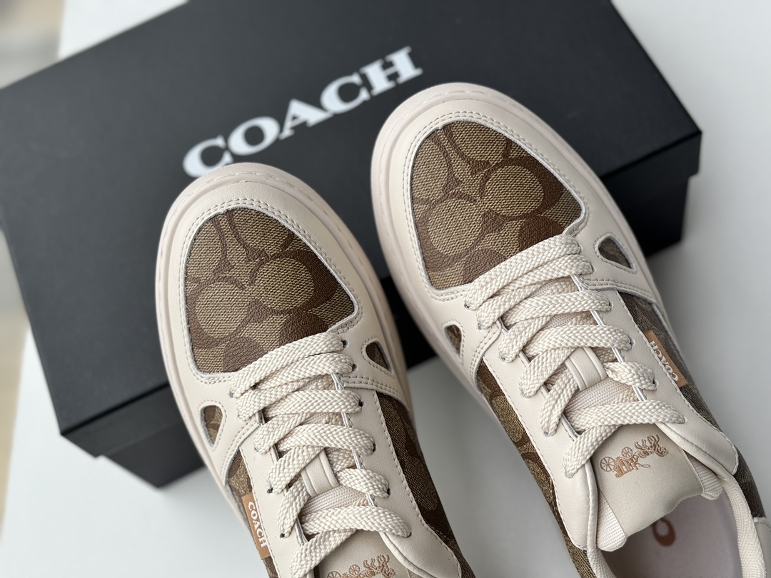 COACH靴 コーチＮ級品 ビジネス スニーカー シューズ 日常シューズ ゴム底 歩きやすい シンプル 人気シューズ レディース ブラウン_4