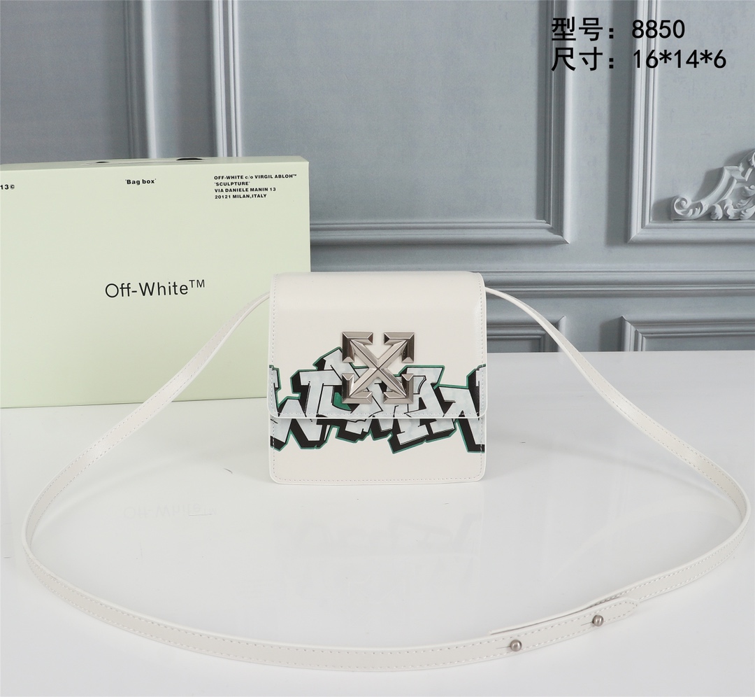 OFFWHITEオフホワイト チャーチ偽物 2024新登場の斜めがけバッグ ミニバッグ レディース プリント ホワイト_9
