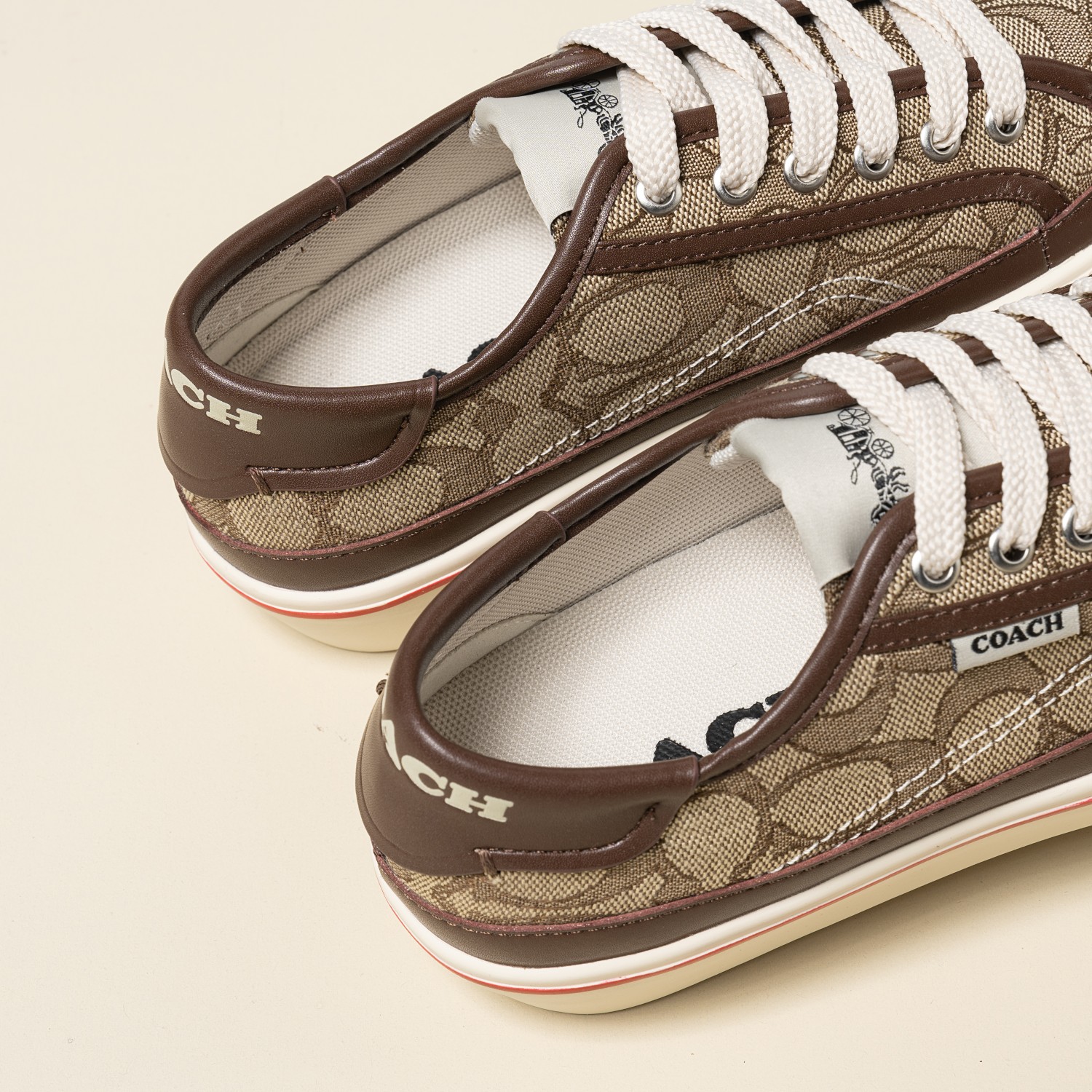 COACHコーチ シューズスーパーコピー 24新品 スニーカー シューズ ゴム底 歩きやすい シンプル 人気シューズ ブラウン_8