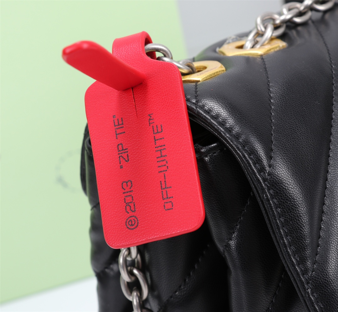 OFFWHITEオフホワイトバッグ メンズＮ級品 ロゴ付き チェーンバッグ 持ちバッグ 斜め掛けバッグ レディース ブラック_7