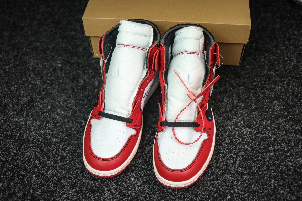 OFFWHITEオフホワイトサンダル偽物 目立つ!スニーカー 運動 ランニング Air Jordan 1 x Off Whiteコラボ  レッド_7