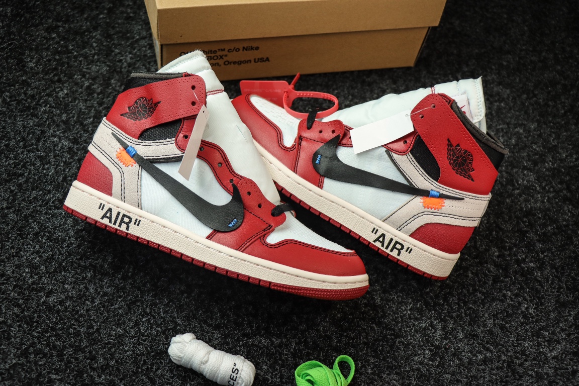 OFFWHITEオフホワイトサンダル偽物 目立つ!スニーカー 運動 ランニング Air Jordan 1 x Off Whiteコラボ  レッド_8