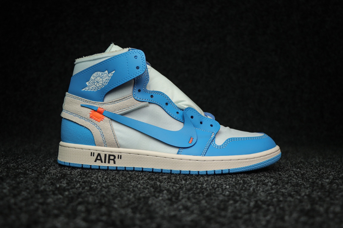 OFFWHITEオフホワイト シューズＮ級品 目立つ!スニーカー 運動 ランニング Air Jordan 1 x Off Whiteコラボ ブルー_2