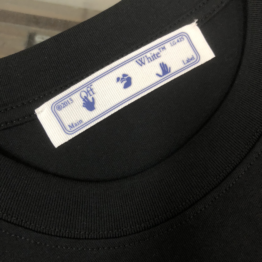 OFFWHITEメンズ オフホワイトtシャツスーパーコピー 純綿 カジュアル トップス カップルtシャツ ロゴプリント ブラック_4